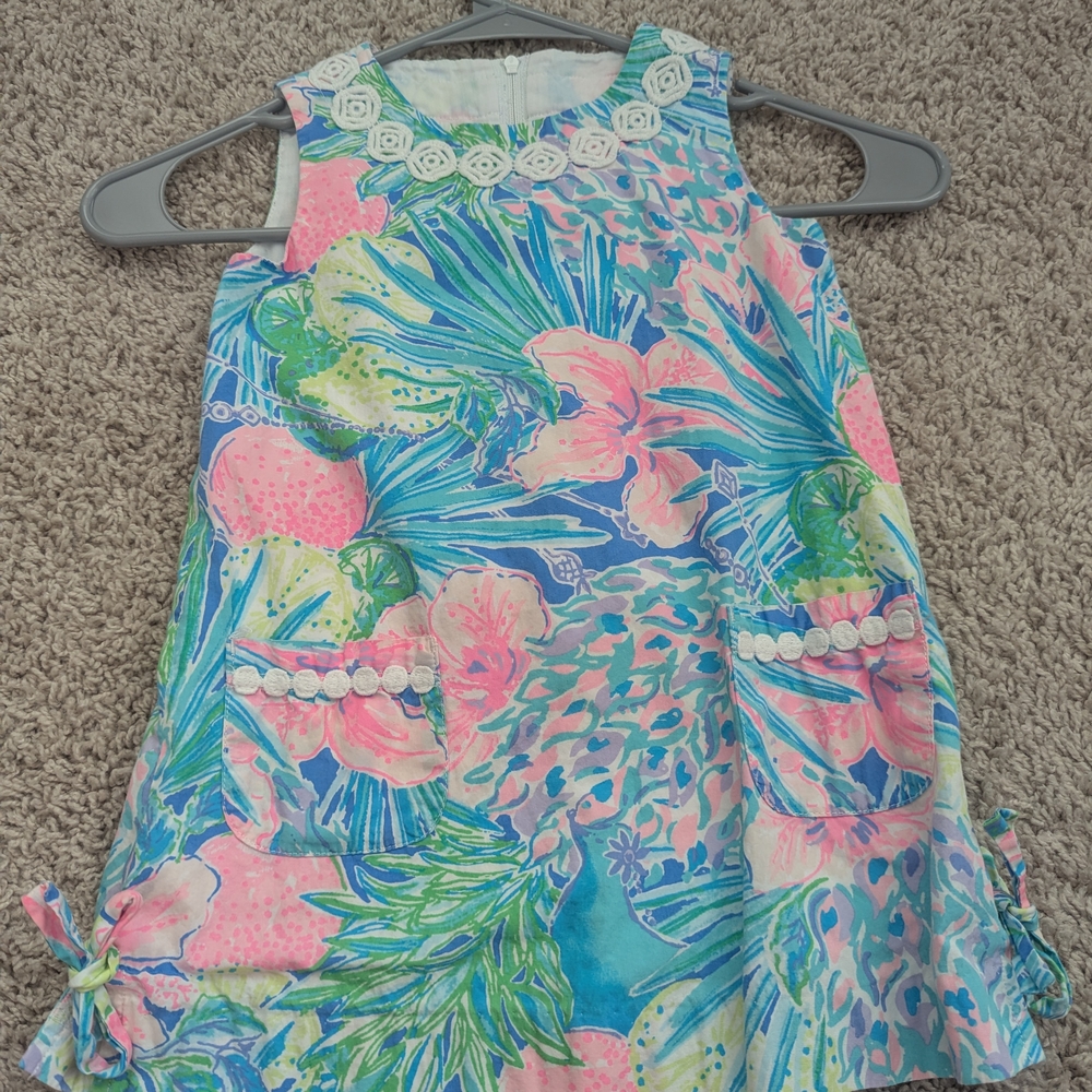 Lilly Pulitzer Multicolor Floral Dress with White Embellishments